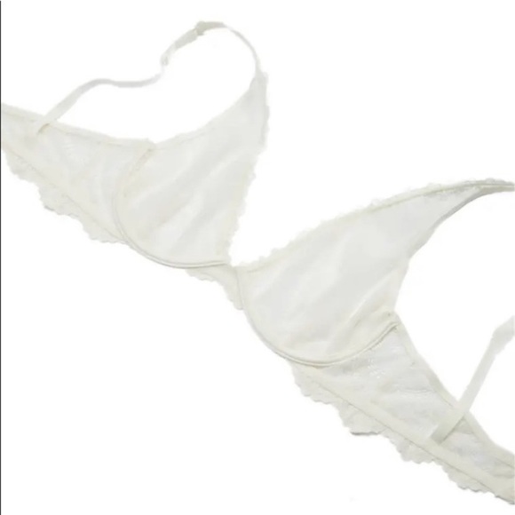 Free People Lace Plunge Underwire White Bra NWT - Picture 6 of 7